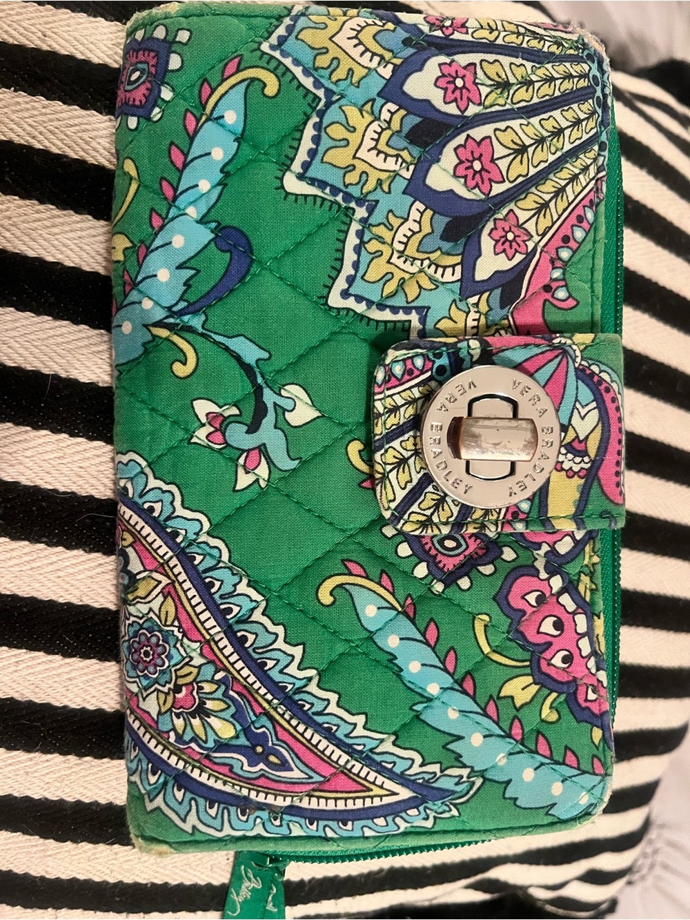 Vera Bradley Quilted Green Paisley Wallet